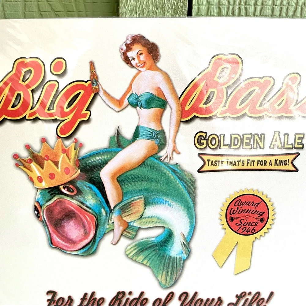 NEW Big Bass Golden Ale Metal Sign